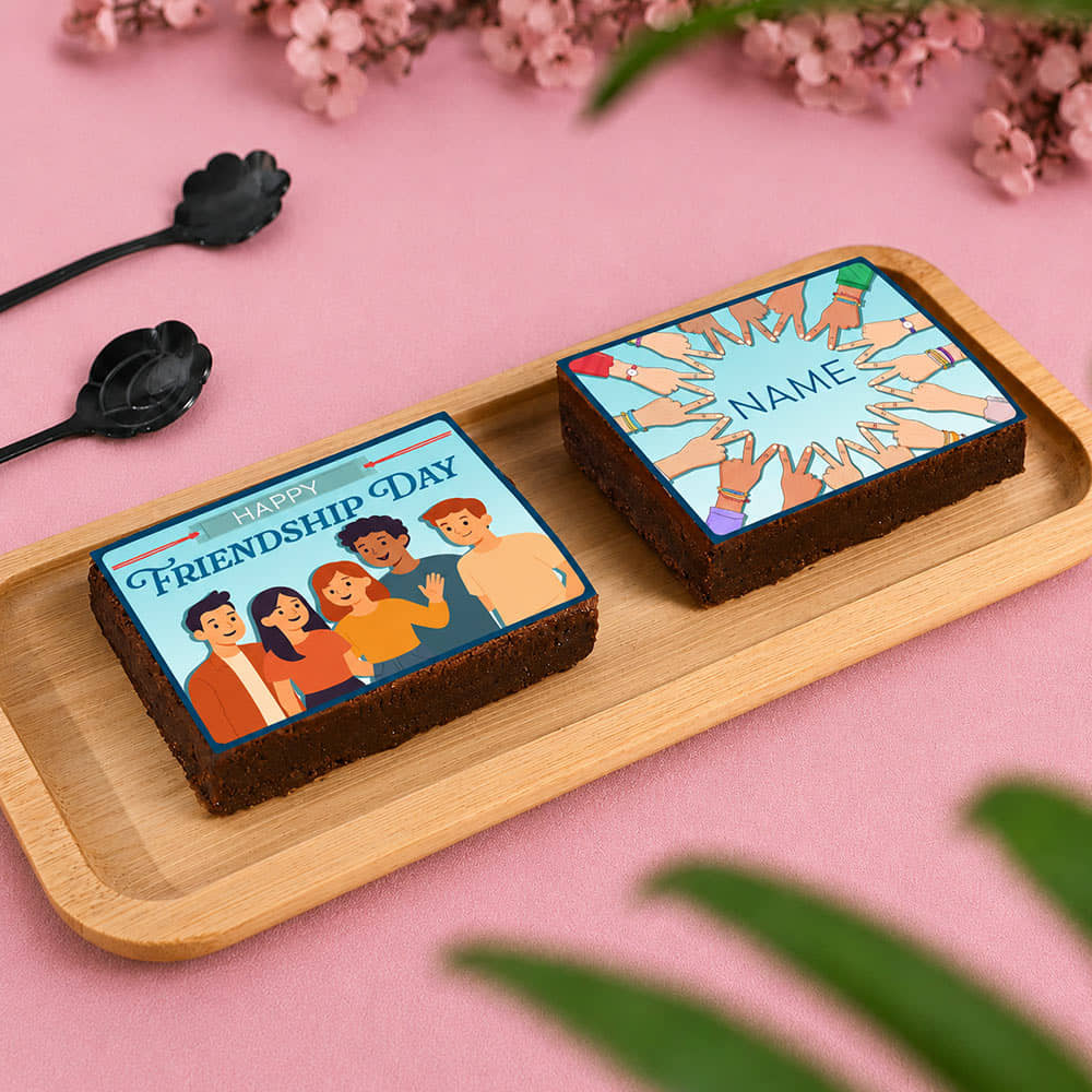 Friendship Day Walunt Brownies Duo Side View of Friendship Day Walunt Brownies