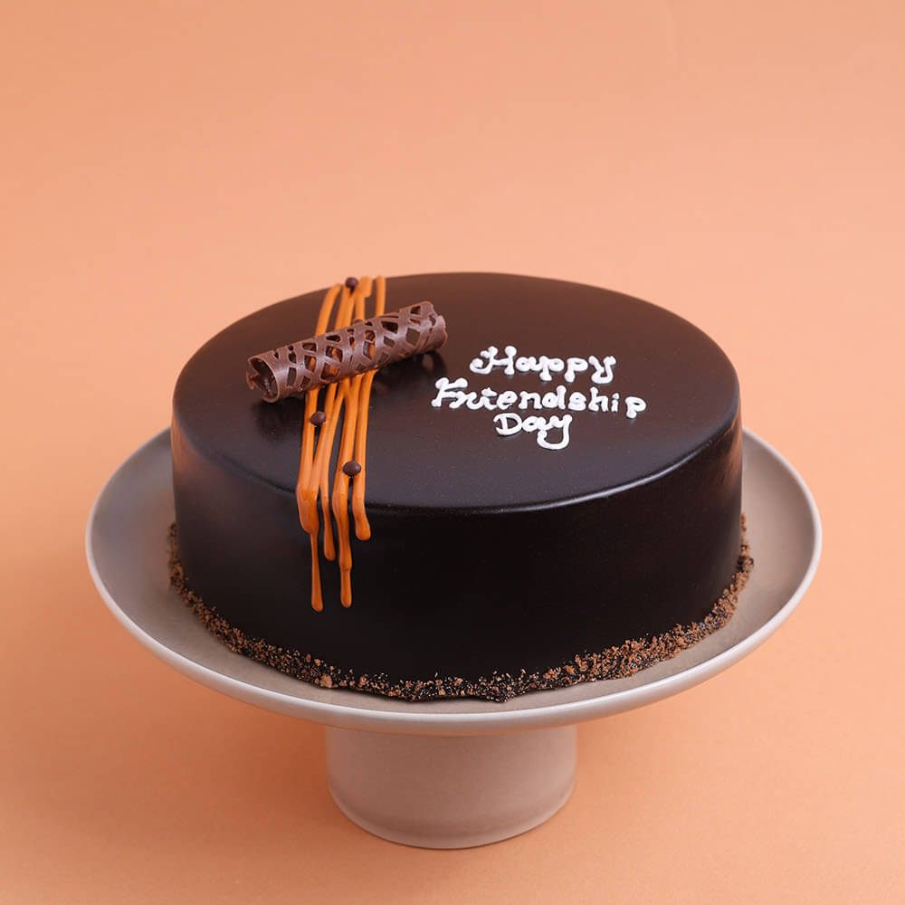 Side View of Chocolicious Friendship Day Cake
