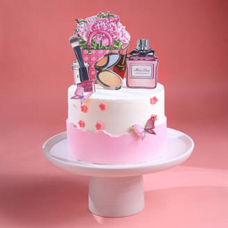 Frosted Glam Makeup Cake