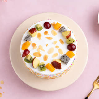 Top View of Tropical Fruit Cake Top View of Tropical Fruit Cake
