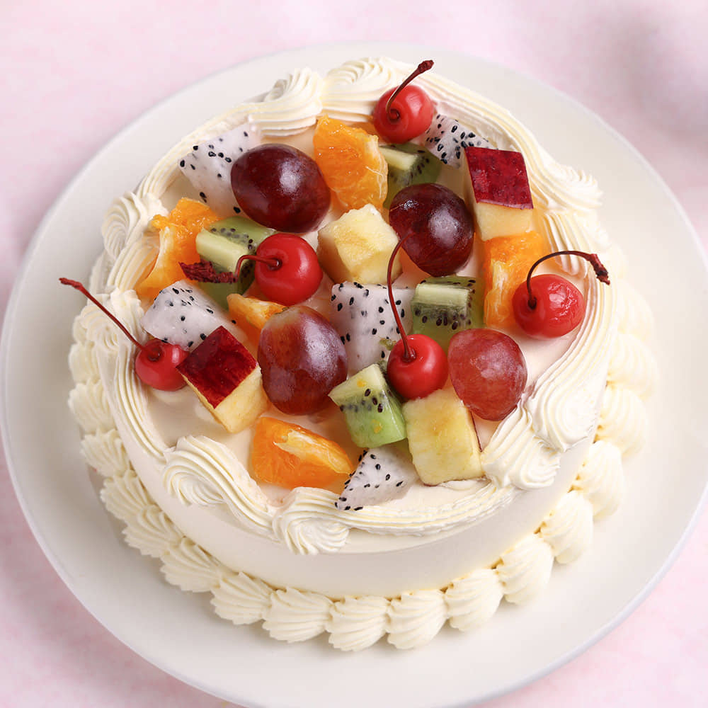 Side View of Fruit Melody Cake