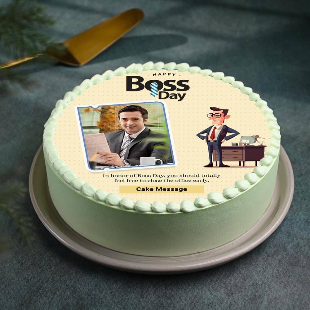 Fun Boss Day Photo Cake