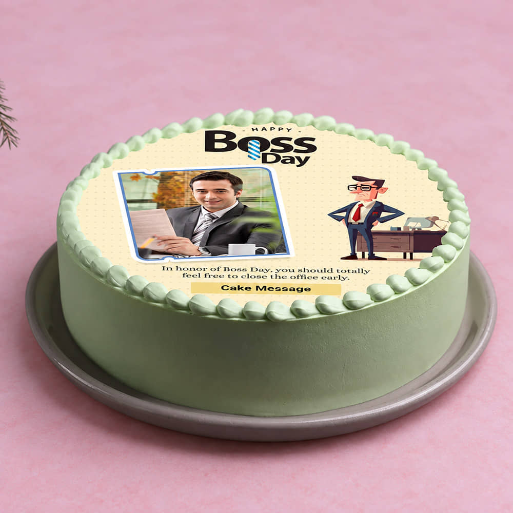 Fun Boss Day Photo Cake