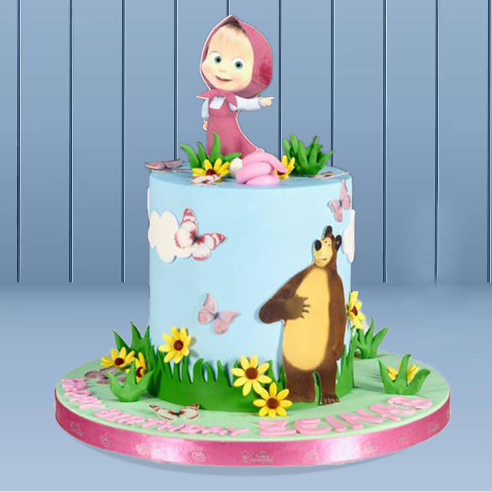 Masha and the Bear cake | Beer cake, 3rd birthday cakes, Beautiful birthday  cakes