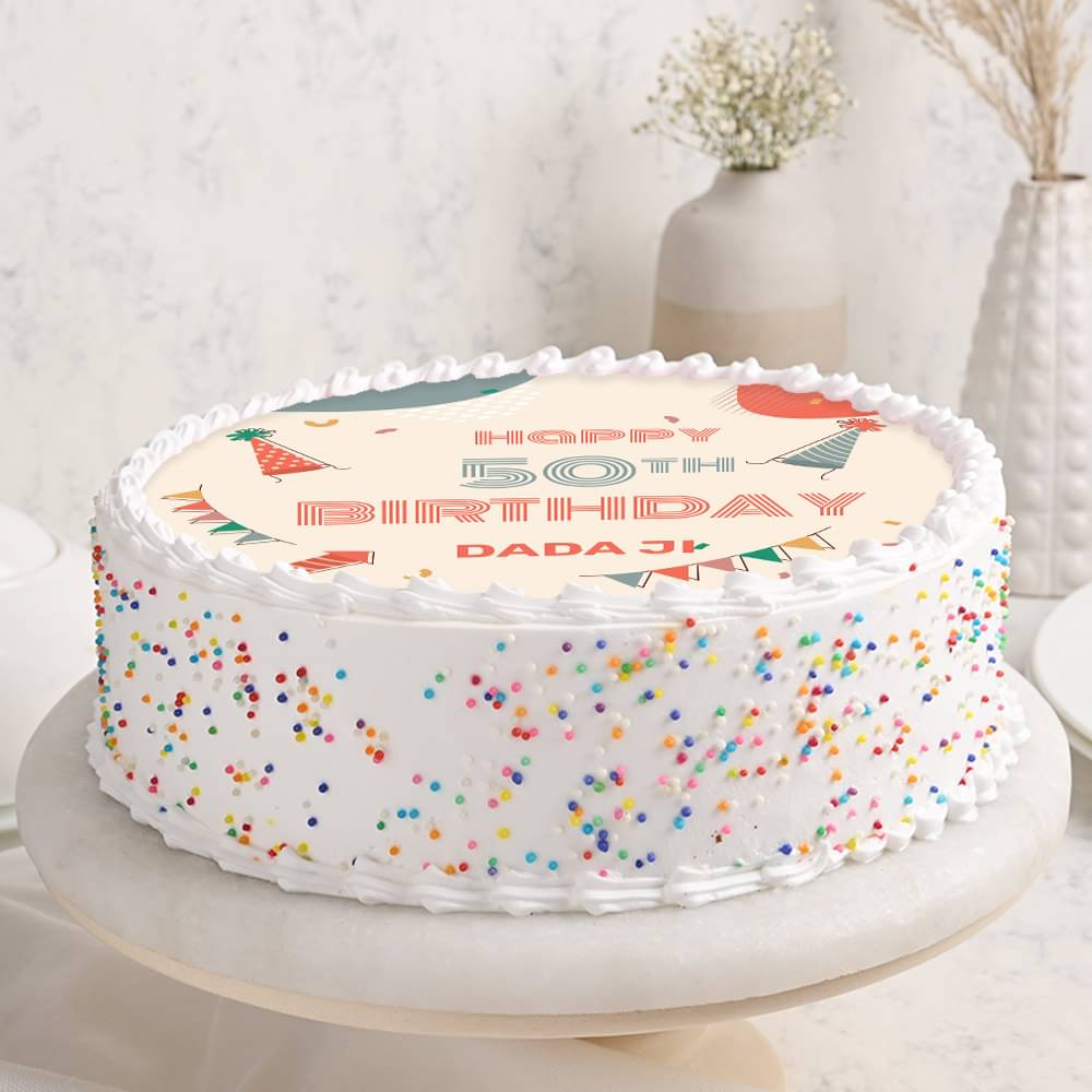 Funfetti Fiftieth Birthday Cake
