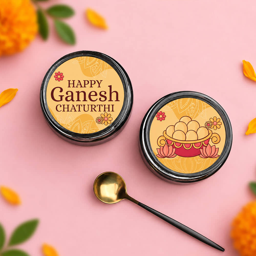 Ganesh Chaturthi written Choco Jar Cake Duo Ganesh Chaturthi written Choco Jar Cake Duo
