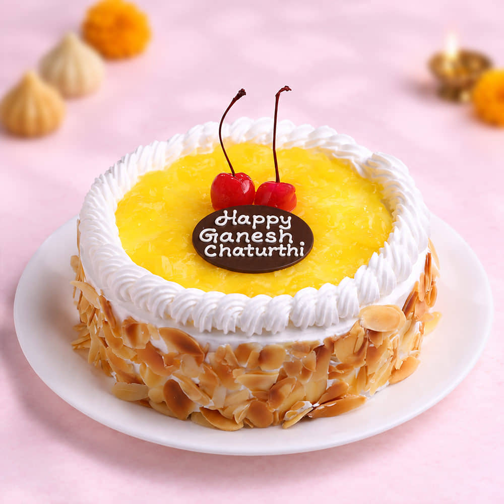 Ganpati Bappa Pineapple Cake Ganpati Bappa Pineapple Cake