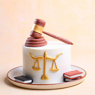Gavel N Scales Justice Theme Cake