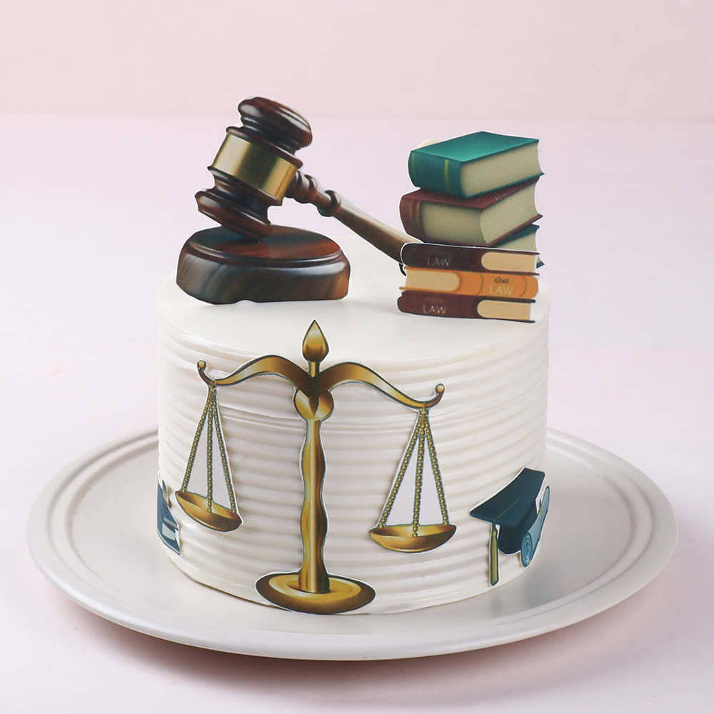 Gavel N Scales Law Theme Cake