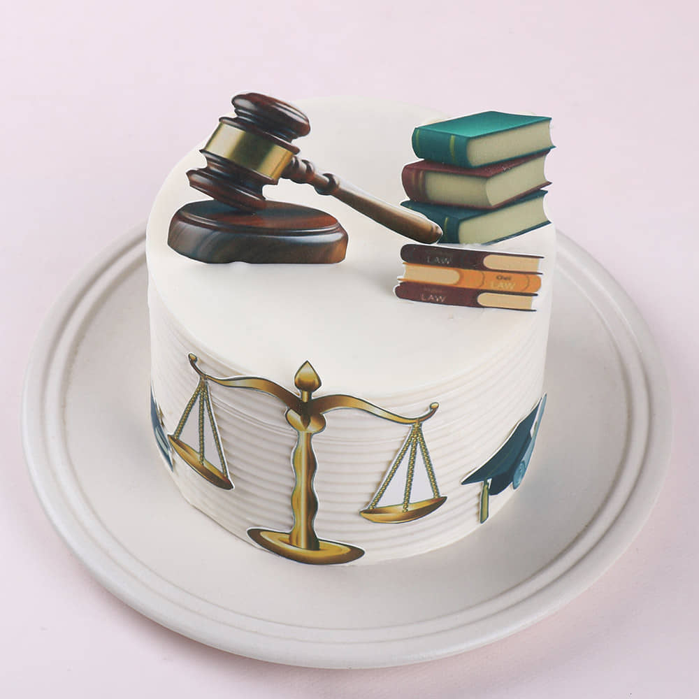 Gavel N Scales Law Theme Cake