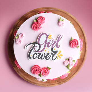 Top View of Girl Power Blossoming Cake