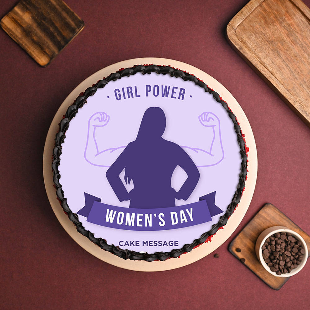 Women's Day Girl Power Photo Cake