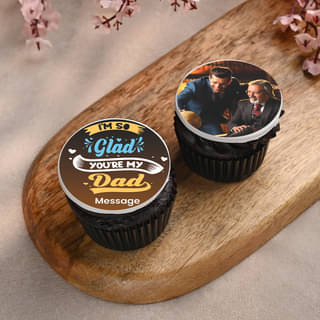 Glad Dad Two Photo Cupcakes 