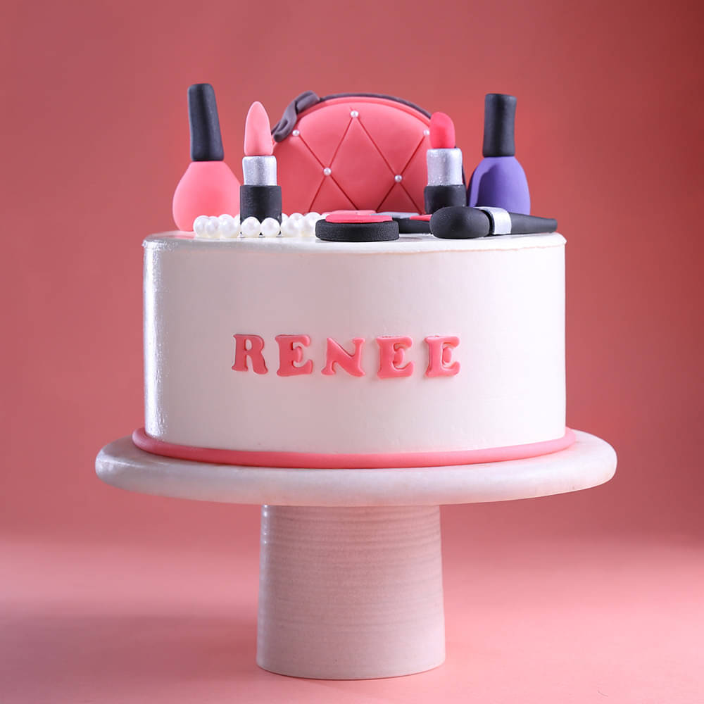 Side View of Makeup cake for Renee