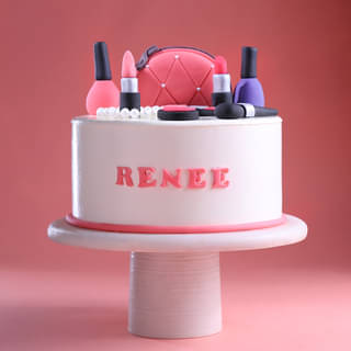 Side View of Makeup cake for Renee