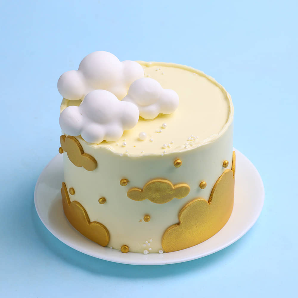 Golden Clouds N Fluff Cake