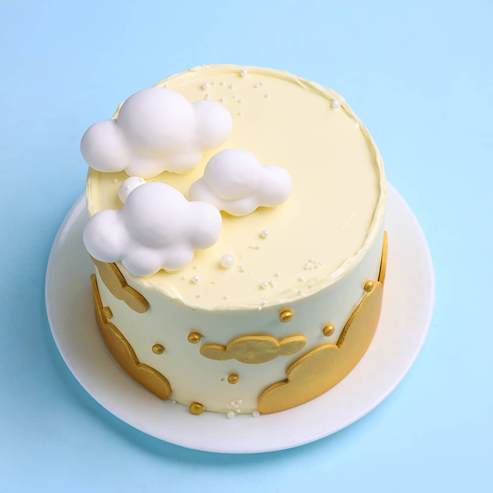 Golden Clouds N Fluff Cake