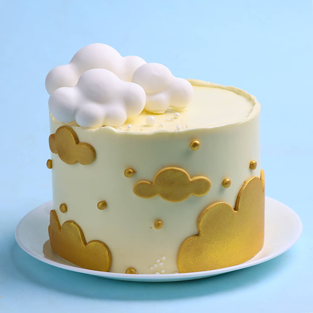 Golden Clouds N Fluff Cake