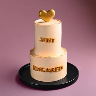 Golden Engagement Celebration Cake