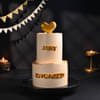 Golden Engagement Celebration Cake