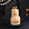 Golden Engagement Celebration Cake