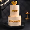 Golden Engagement Celebration Cake