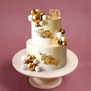 Golden Jubilee Anniversary Cake