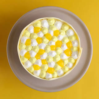 Top View: Golden Pineapple Paradise Cake Top View: Golden Pineapple Paradise Cake