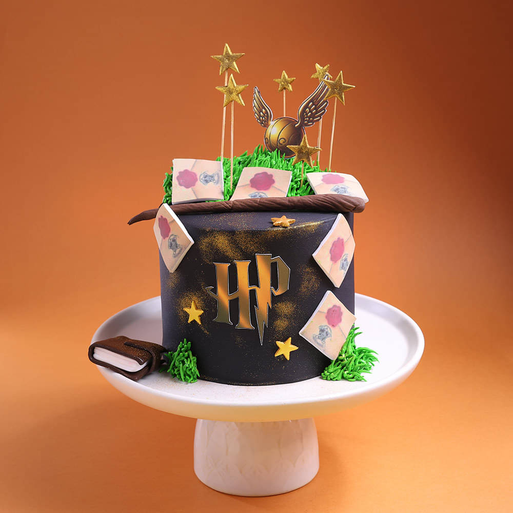 Harry Potter Fans Cake with Snitch and Letters
