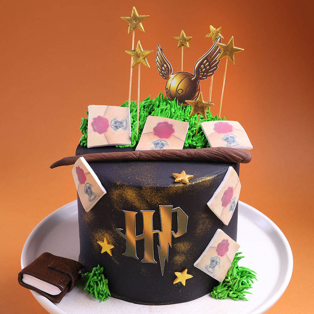 Harry Potter Cake with Stars and Envelopes