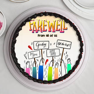 Top View of Good Bye Farewell Cake