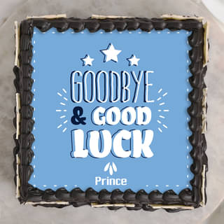 Top View of Good Luck Farewell Cake