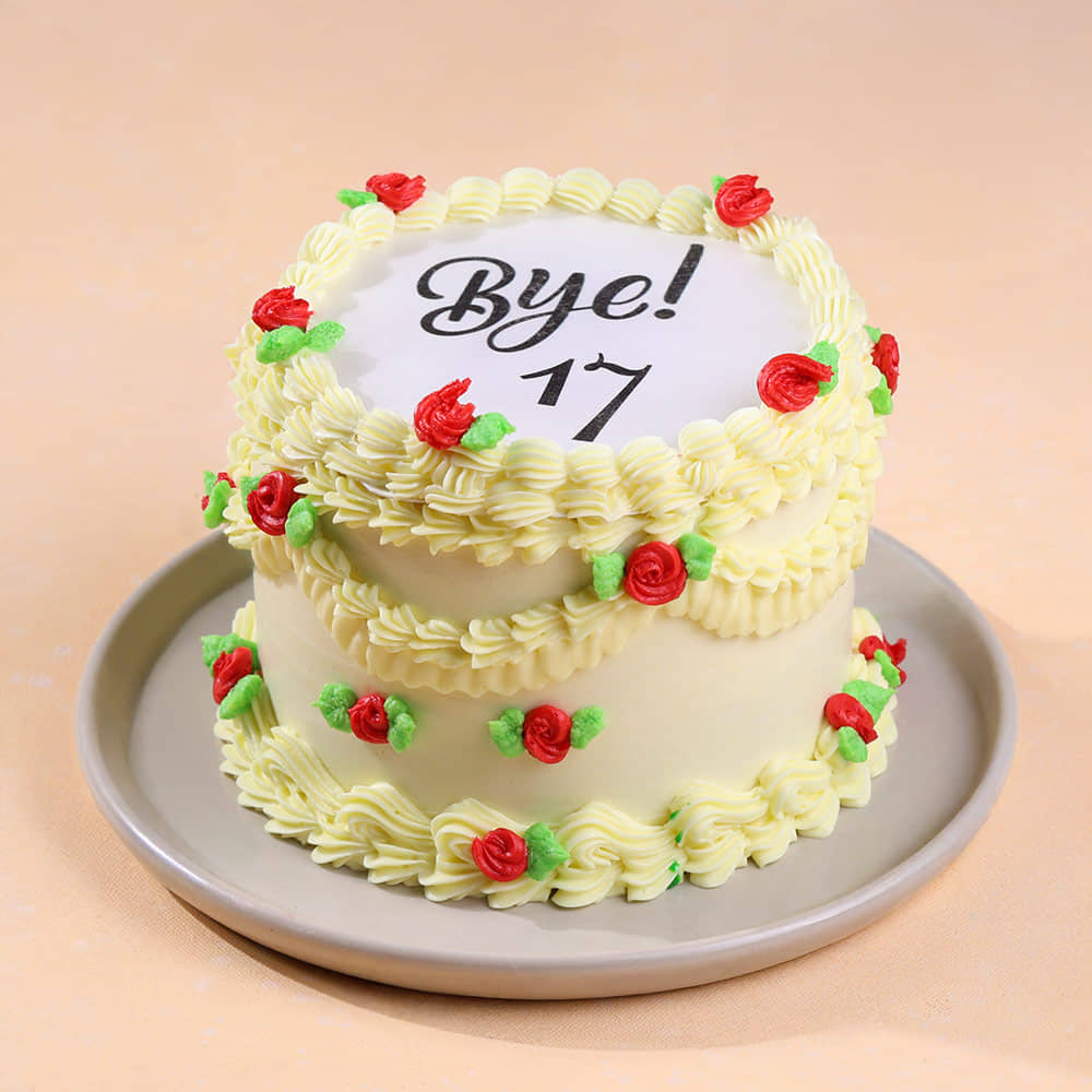 Goodbye Seventeen Fire Cake