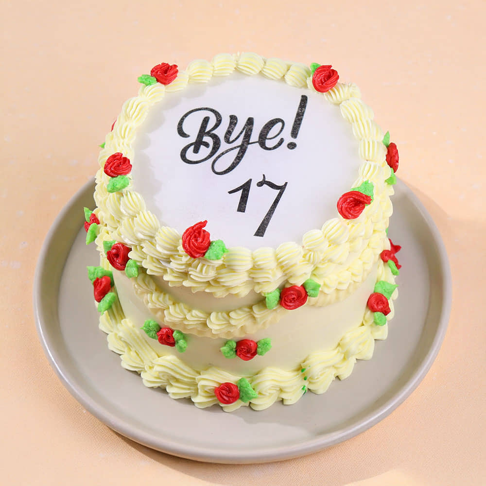 Goodbye Seventeen Fire Cake