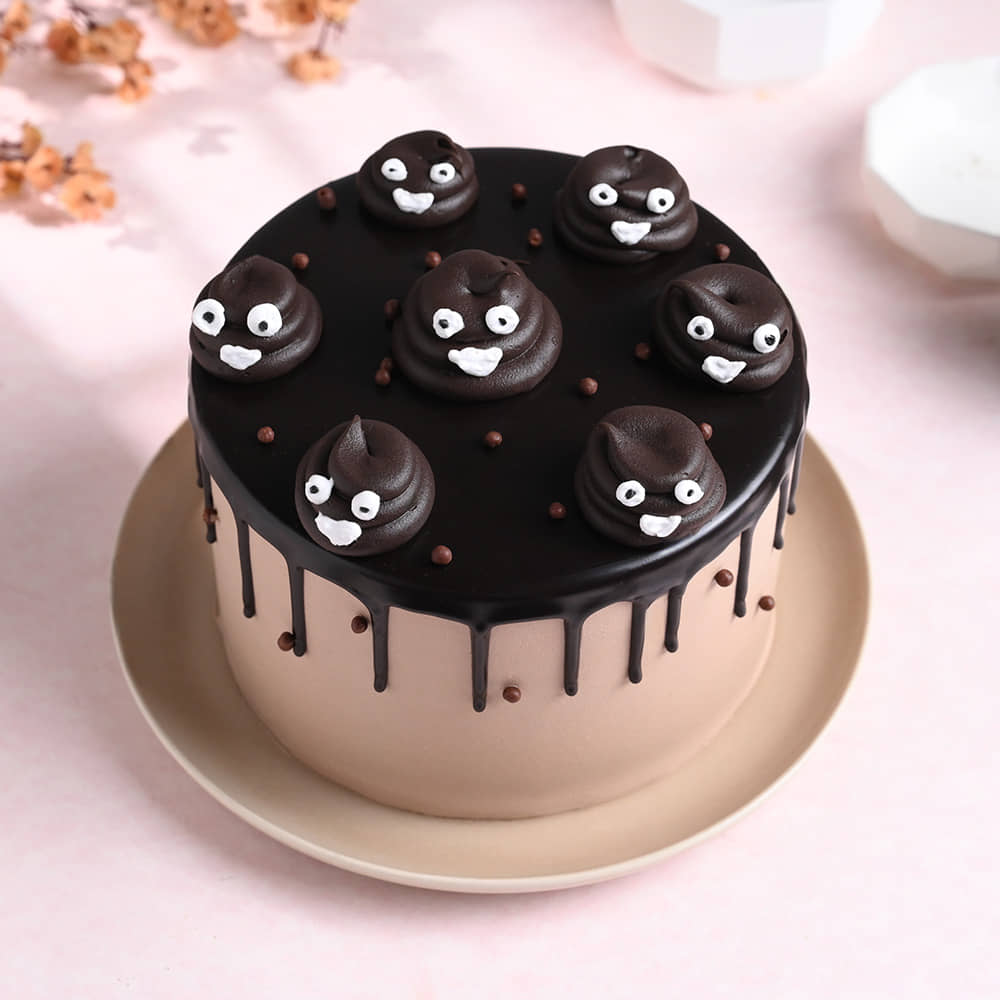 Goofy Poop Faces Cake