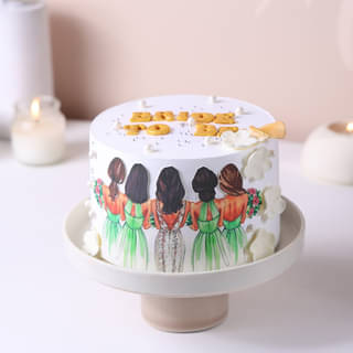 Side View of Gorgeous Bride To Be Cake