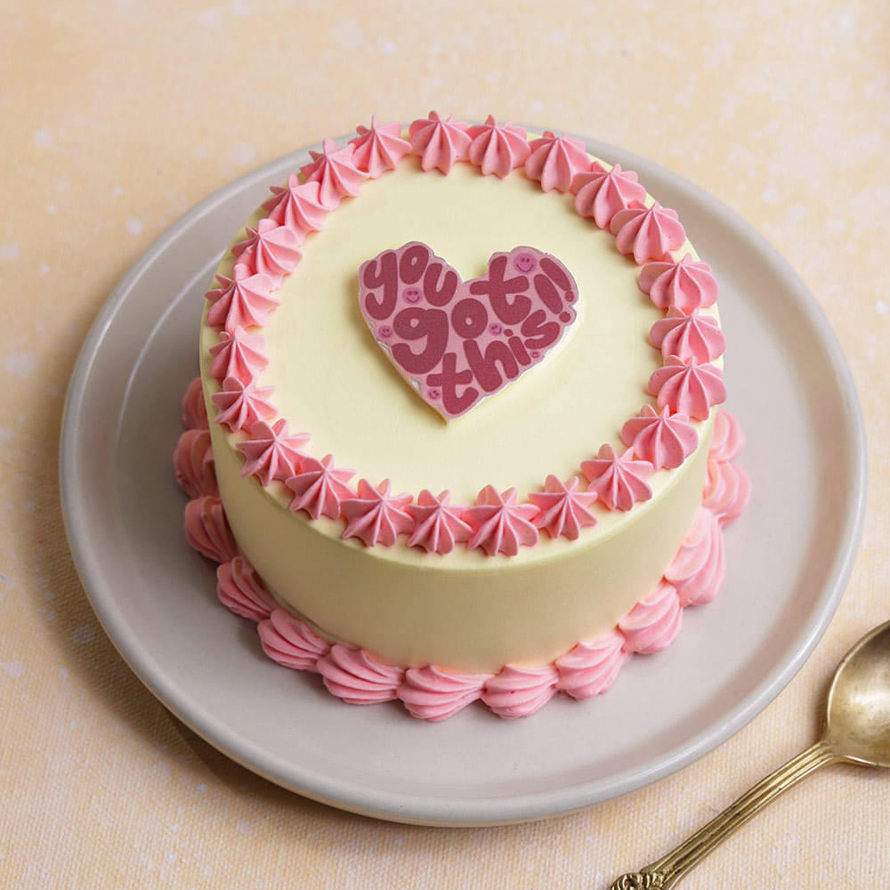 Front View of Heart Bento Cake