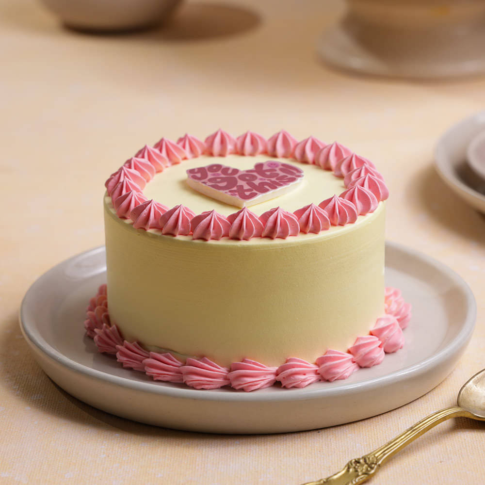 Side View of Heart Bento Cake