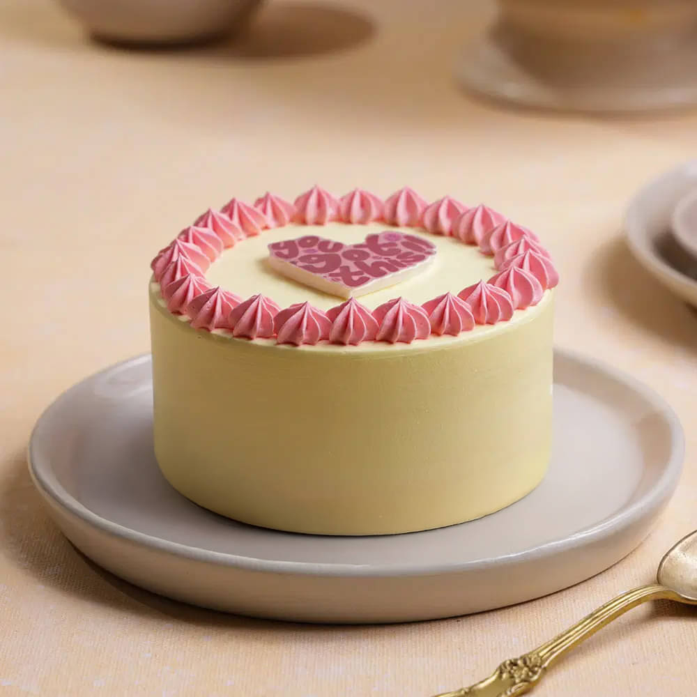 Side View of Heart Bento Cake