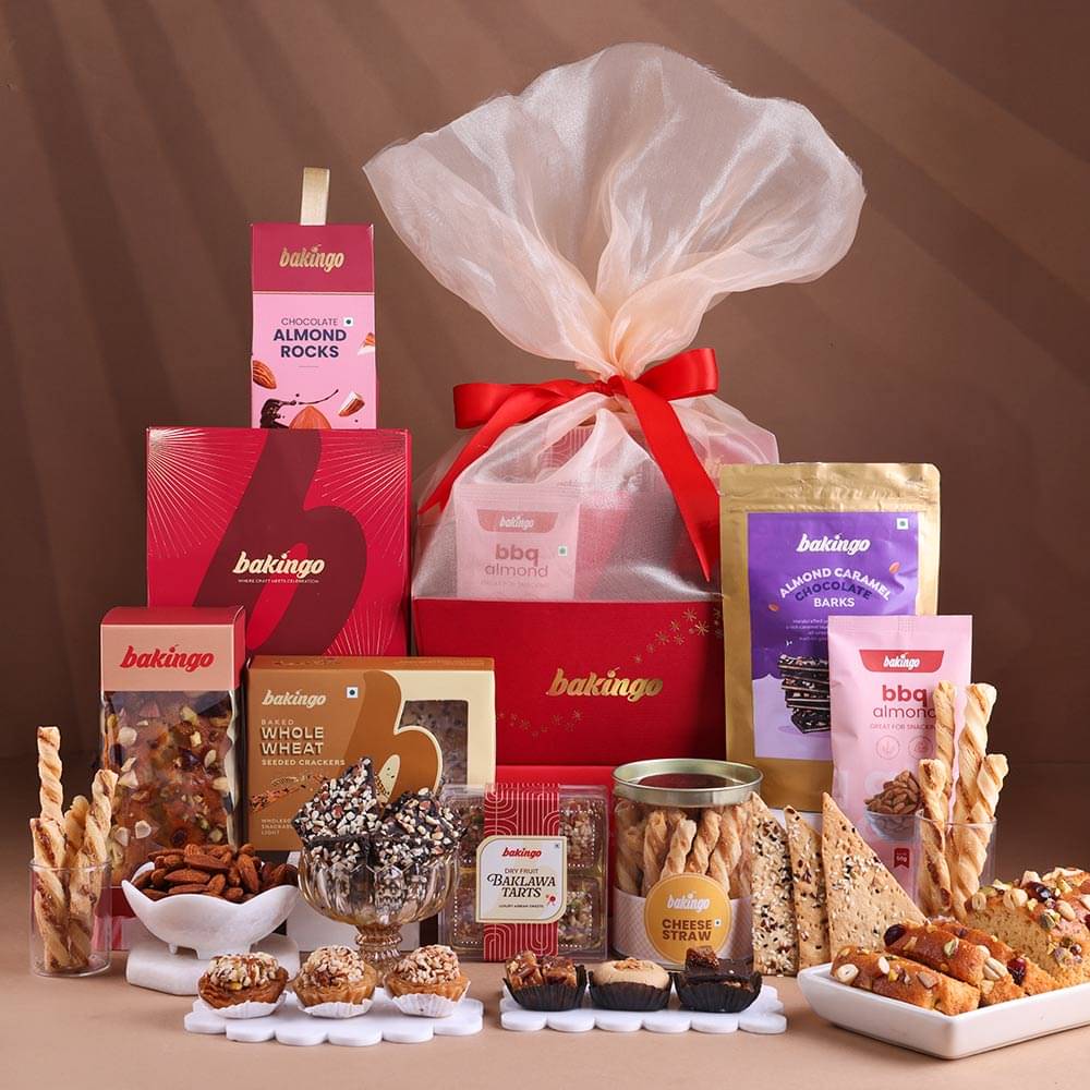 Gourmet Basket Gift Hamper with Bhai Bhabhi Rakhi