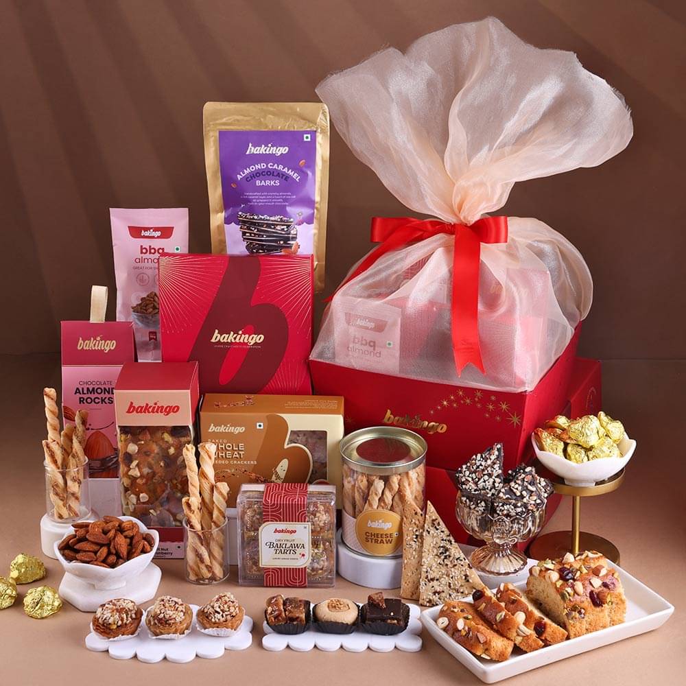 Gourmet Basket Gift Hamper with Bhai Bhabhi Rakhi