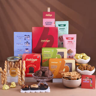 Open Box View of Gourmet Treats Celebration Hamper