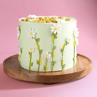 Front View of Graceful Blossoms Womens Day Cake