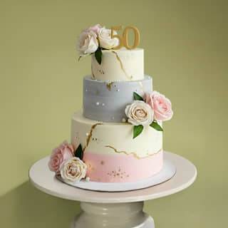 Graceful Fiftieth Birthday Cake Graceful Fiftieth Birthday Cake