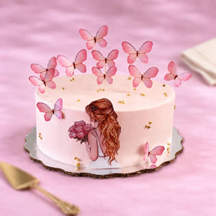 Graceful Silhouette Butterfly Cake Graceful Silhouette Butterfly Cake