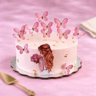 Graceful Butterfly Birthdays Cake