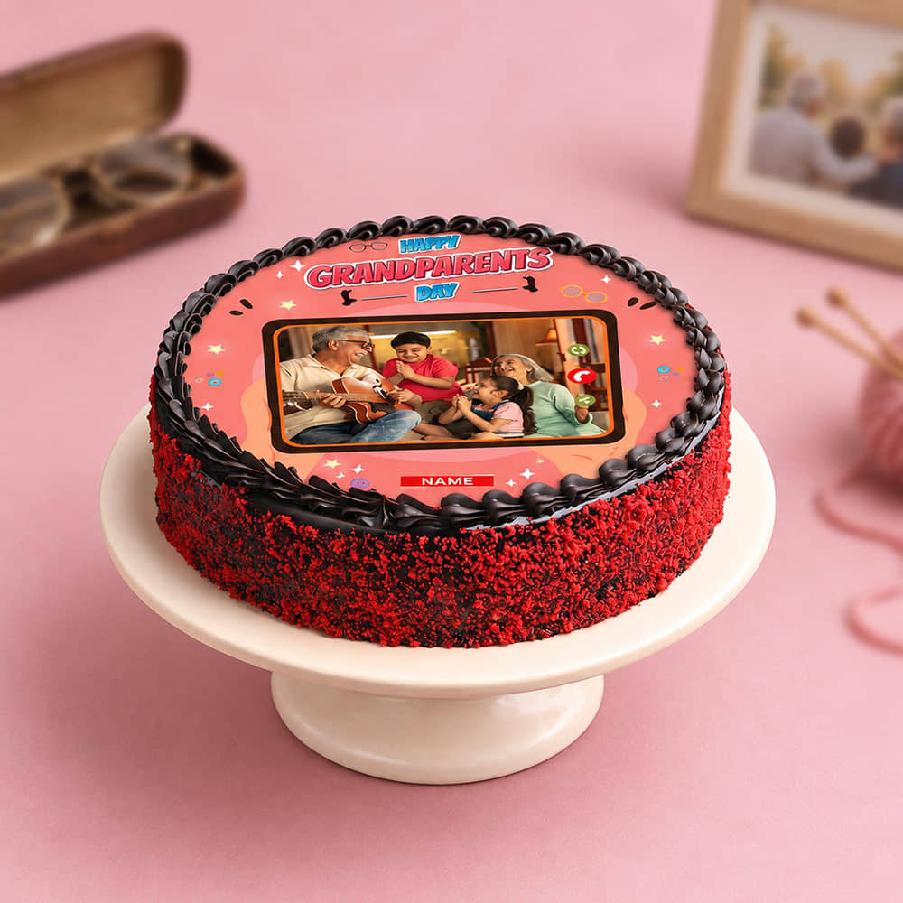 Chocolate Photo Cake For Grandparents Chocolate Photo Cake For Grandparents