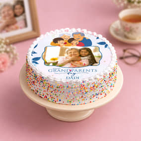 Happy Grandparents Photo Cake