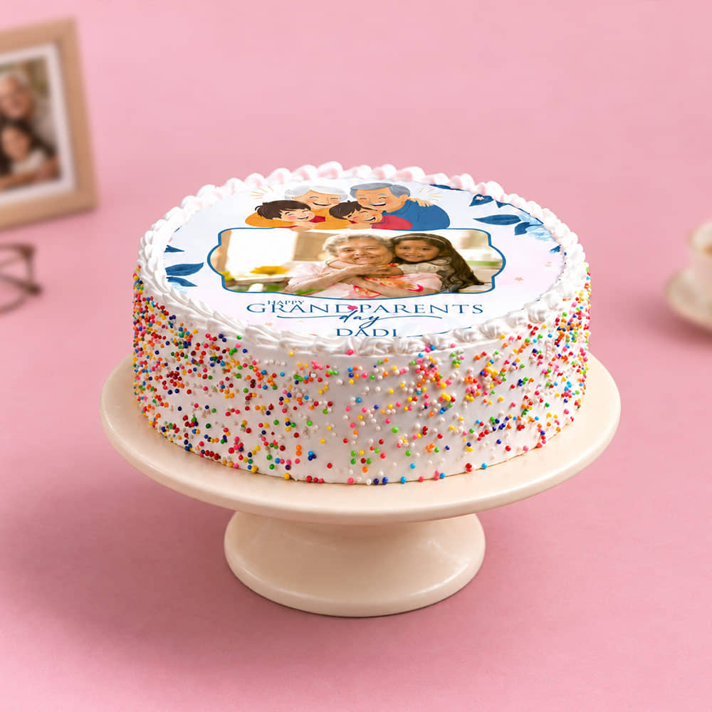 Happy Grandparents Photo Cake