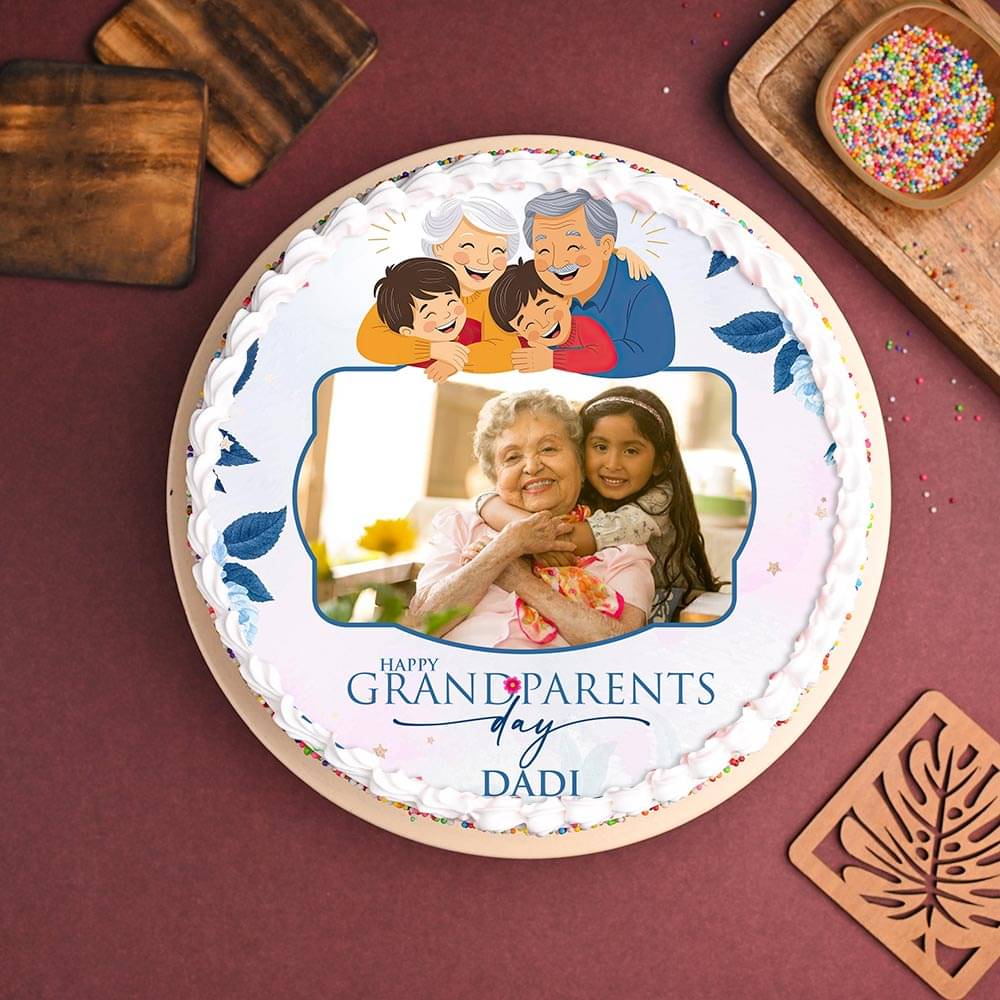 Happy Grandparents Photo Cake